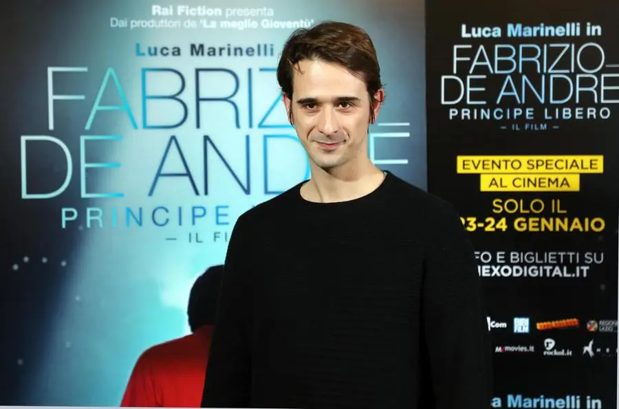 Davide Iacopini alla presentazione alla stampa del film: \\\"Fabrizio De Andre', principe libero\\\"