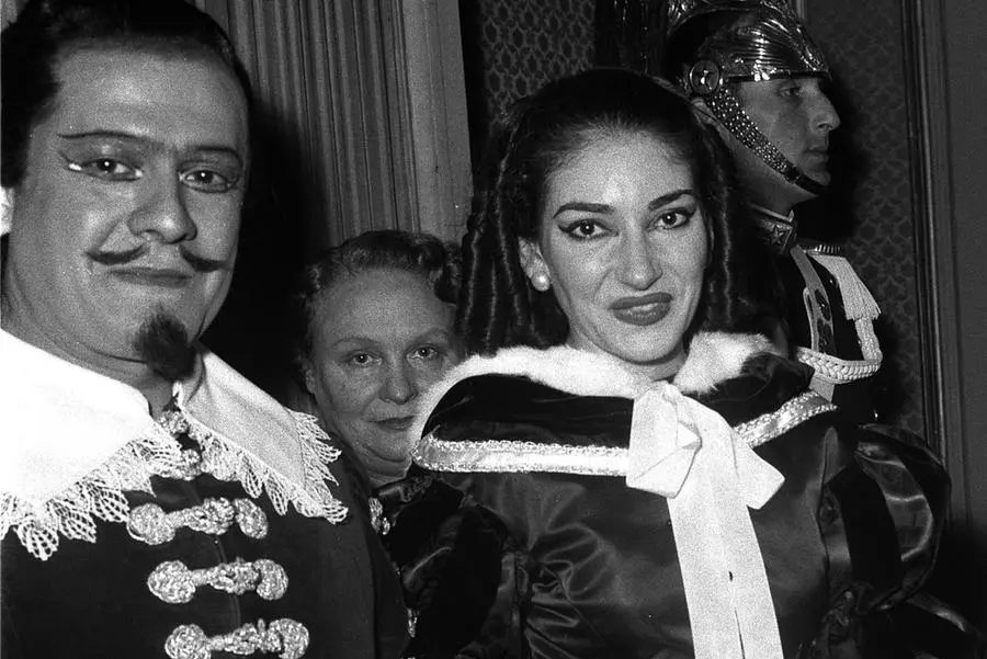 Il tenore Giuseppe Di Stefano con Maria Callas in una immagine del 09 dicembre 1957 , ANSA