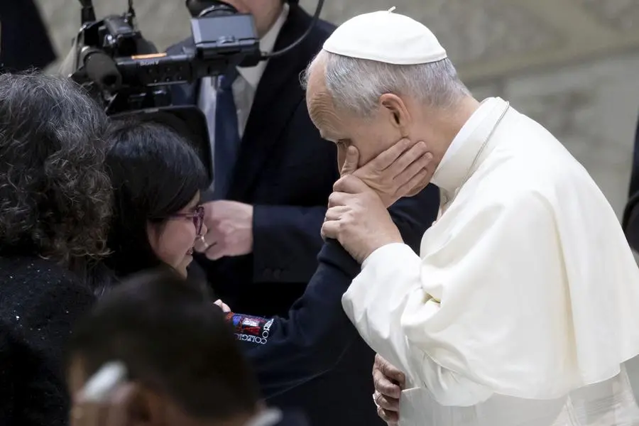 Pope Leo XIV in the Paul VI Hall for the general audience