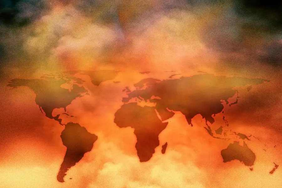 Conceptual climate change image of world map. NASA world map image layered and used; www.nasa.gov , https://www.flickr.com/photos/gsfc/sets/72157632172101342\"