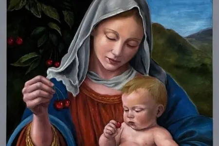 L\\u2019effigie della Madonna delle Ciliegie collocata nella chiesa di Celleno dedicata a san Donato. \\u00C8 opera dell\\u2019artista Mariangela Cappa, gi\\u00E0 vincitrice della gara tra madonnari di Curtatone.