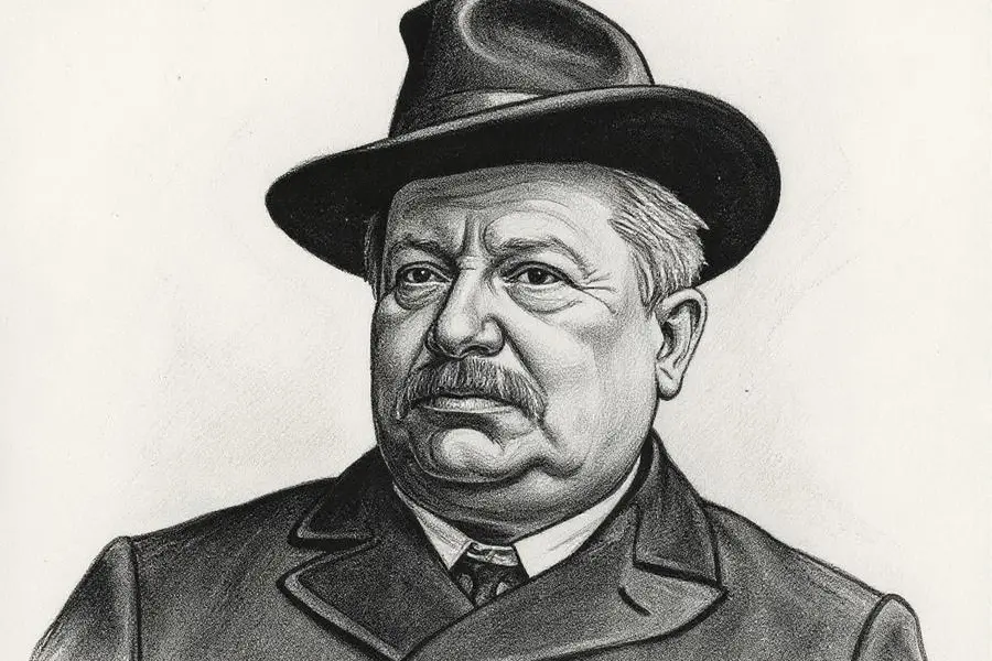 Giovanni Pascoli in una rappresentazione di fantasia