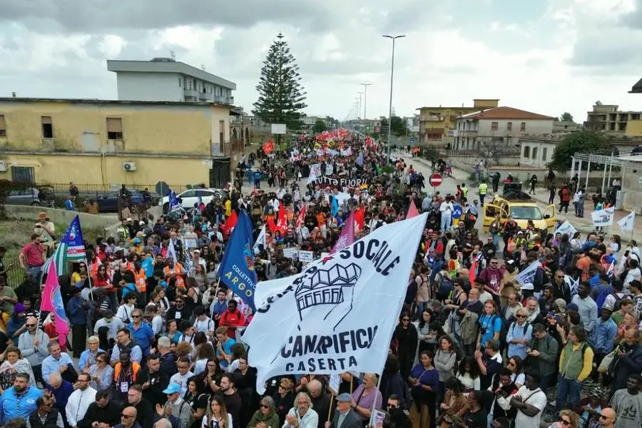 Manifestazione anti Cpr a Castel Volturno, Caserta.
