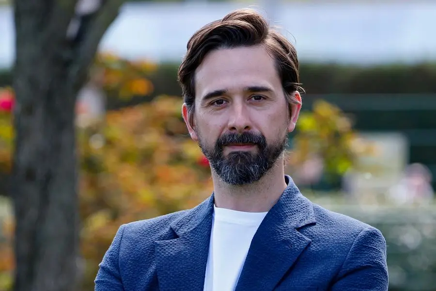 Davide Iacopini nel 2025 alla presentazione della fiction Costanza , ANSA