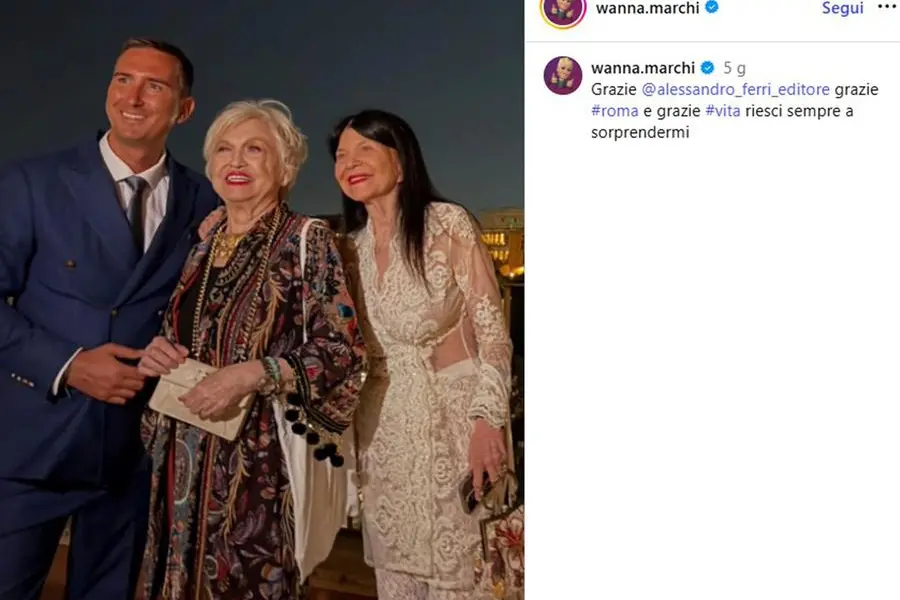 Il post pubblicato sui social da Wanna Marchi che insieme alla figlia Stefania Nobile \\u00E8 stata premiata il 23 settembre nella Sala della Protomoteca in Campidoglio, nell\\'ambito di un\\'iniziativa organizzata dalla casa editrice Edizioni Cento , ANSA