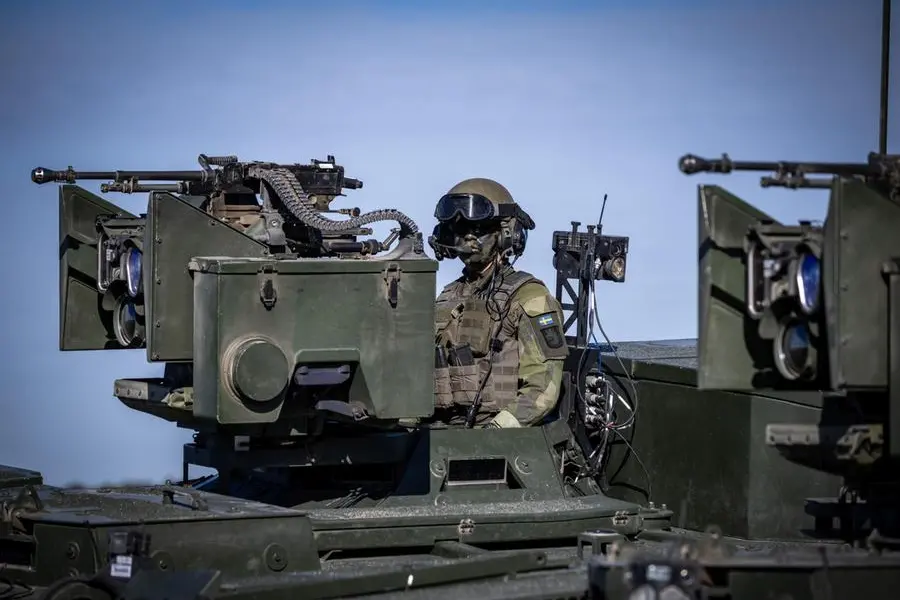 Un'esercitazione militare presso il campo di addestramento di Revingehed, nei pressi di Lund, in Svezia