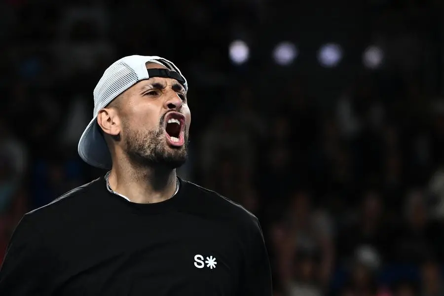 epa12671252 Nick Kyrgios of Australia during the Men’s Doubles 1st round match against Jason Kubler and Marc Polmans of Australia at the 2026 Australian Open tennis tournament in Melbourne, Australia, 22 January 2026. EPA/JOEL CARRETT AUSTRALIA AND NEW ZEALAND OUT