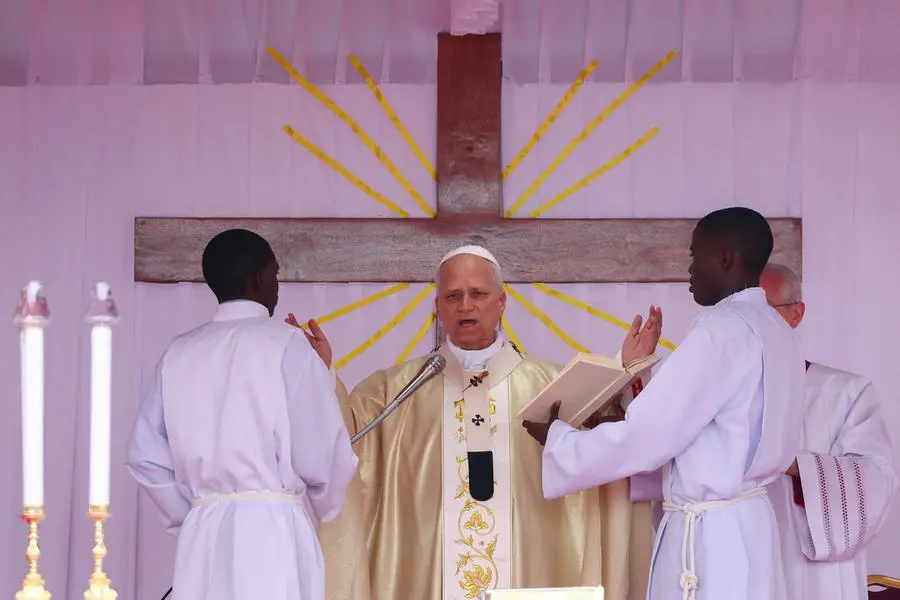 Pope Leo XIV holds a Holy Mass in Saurimo, Angola, April 20, 2026. REUTERS/Guglielmo Mangiapane , REUTERS
