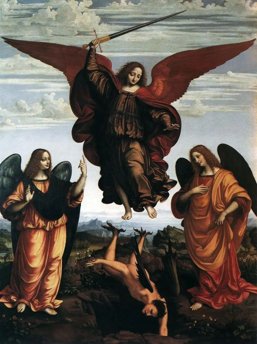 Marco d’Oggiono, I tre Arcangeli, XVI secolo, tempera e olio su tavola, Pinacoteca di Brera, Milano