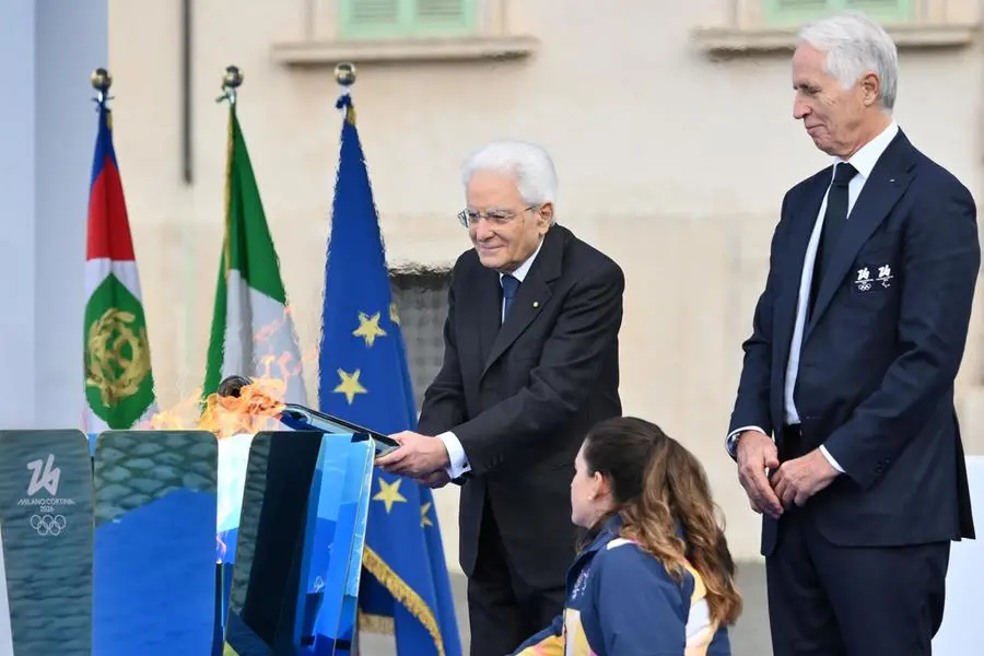 The President of the Republic Sergio Mattarella during the lighting ceremony of the Olympic cauldron ahead of the Milan-Cortina 2026 Games which will start on 6 February, Rome, 5 December 2025. // Italian President Sergio Mattarella during the lighting ceremony of the Olympic cauldron ahead of the Milan-Cortina 2026 Games, in Rome, Italy, 5 December 2025. The Milan Cortina 2026 Games will start on 6 February 2026. ANSA/ETTORE FERRARI