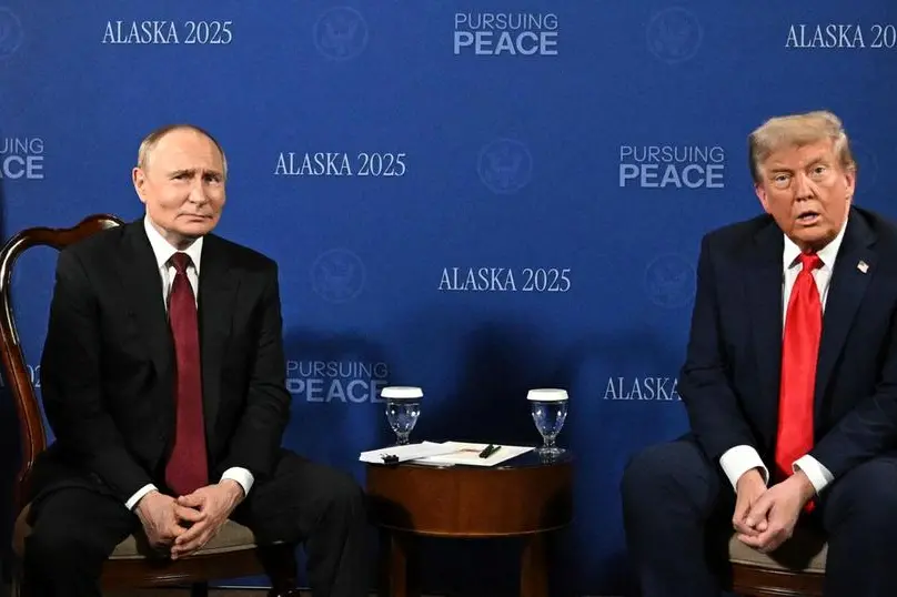 Il presidente russo Putine quello americano Trump nel summit ad Anchorage, Alaska, il 15 agosto 2025 , EPA