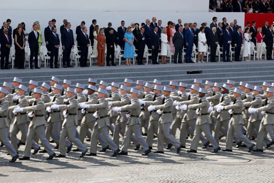 La parata militare del 14 luglio a Parigi.