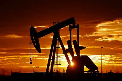 epa08348372 Pump jacks operate in the oil fields near Midland, Texas, USA, at sunrise 07 April 2020. Midland, Texas is a city in western Texas, part of the Permian Basin area. Low oil prices are reportedly causing also the gas prices to drop dramatically. EPA/LARRY W. SMITH