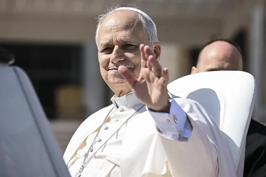 Papa Leone XIV durante un\\'udienza generale , ANSA