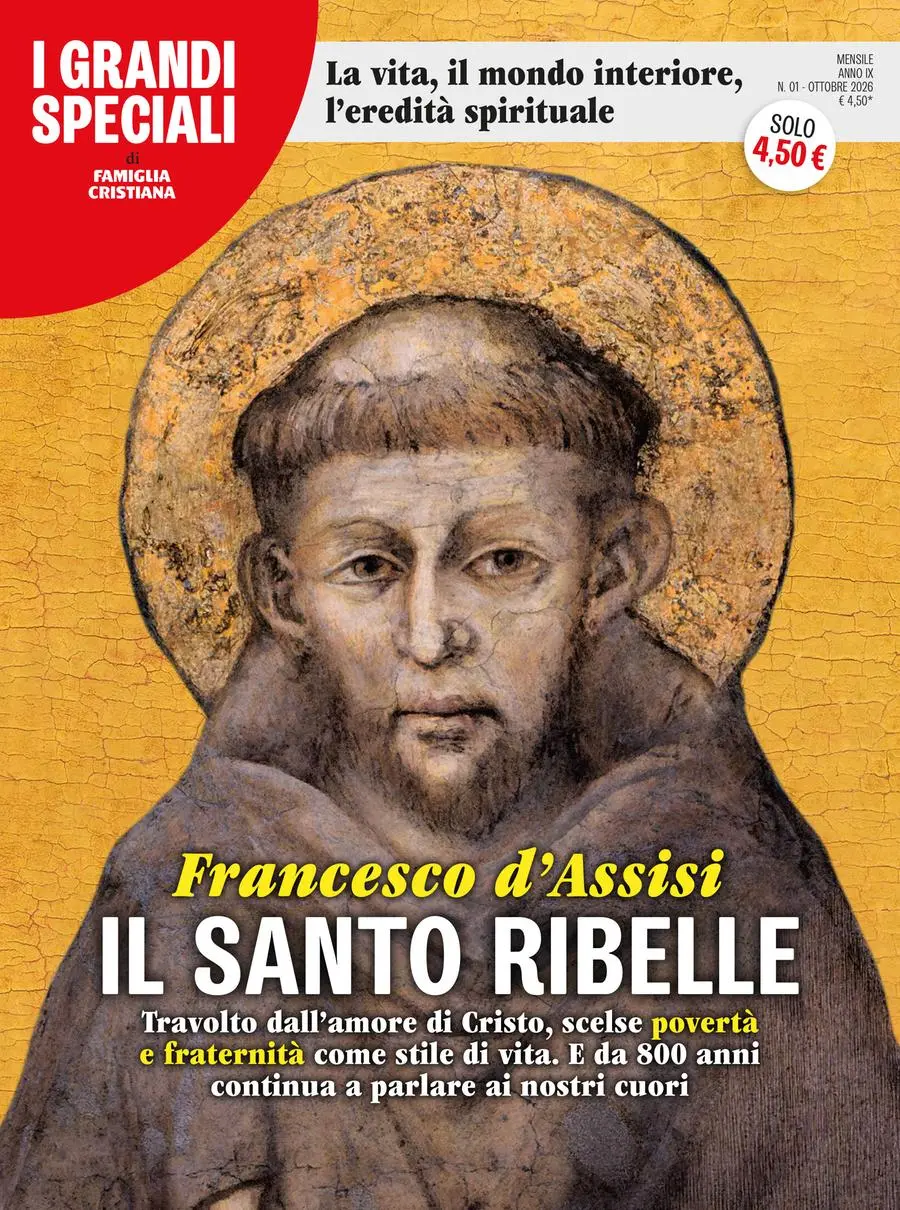 Francesco d'Assisi. Il santo ribelle è disponibile da oggi, a 4,50 euro in più, in edicola e in parrocchia. Può essere richiesto sul sito www.edicolasanpaolo.it, telefonando allo 02/48.02.75.75 oppure inviando una mail ad abbonamenti@stpauls.it