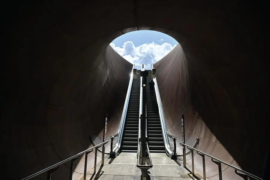 The futuristic Monte Sant'Angelo stop on metro line 7