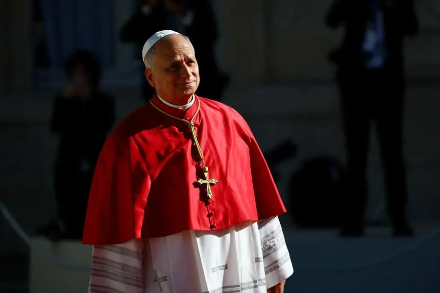 Pope Leo arrives for a meeting with authorities, members of civil society and the diplomatic corps at the Elysee Palace in Paris as part of his four-day apostolic journey to France, September 25, 2026. REUTERS/Sarah Meyssonnier
