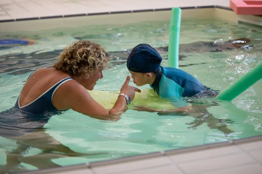 Hydrotherapy in one of the swimming pools of the National Centre.