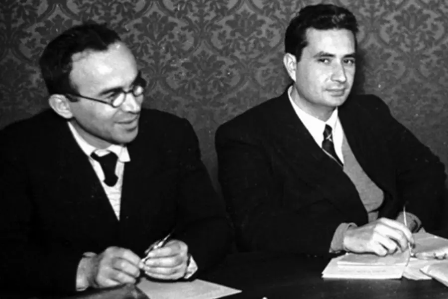Da sinistra, Giorgio La Pira e Aldo Moro.