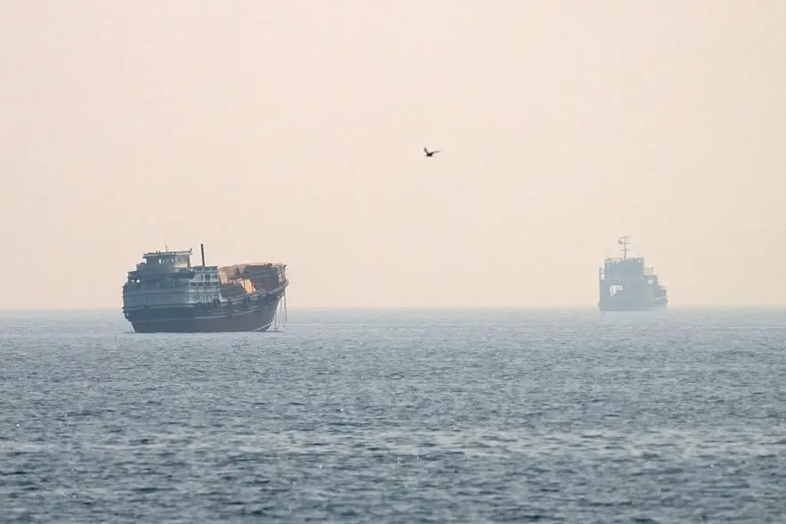 Two ships in the Strait of Hormuz yesterday 8 July.