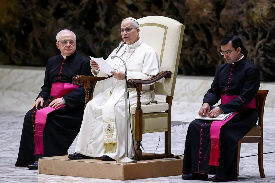 Il Papa durante l\\'udienza generale del 28 gennaio , REUTERS