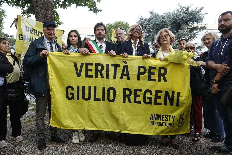 Giulio Paola and Claudio's parents during the hearing of the trial on the murder of Giulio Regeni in Rome on May 27th