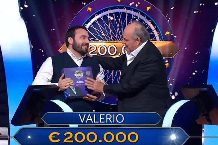 Valerio con Gerry Scotti