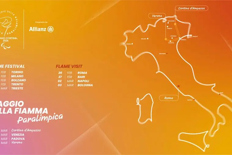 Il percorso della fiamma paralimpica Milano Cortina 2026