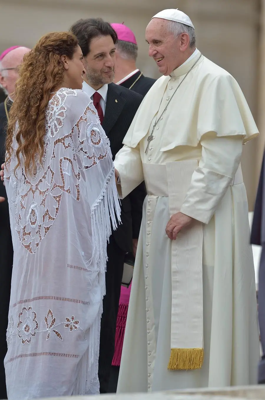 Con papa Francesco nel 2015.