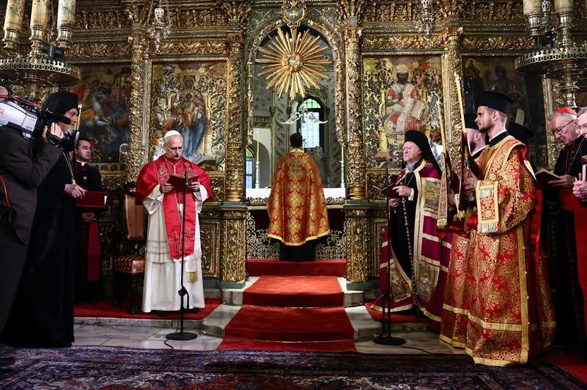 Pope Leo XIV with the Ecumenical Patriarch Bartholomew I