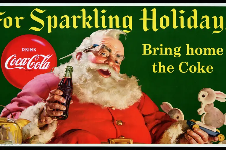 Un'immagine della campagna pubblicitaria del 1931 della Coca-Cola con Babbo Natale