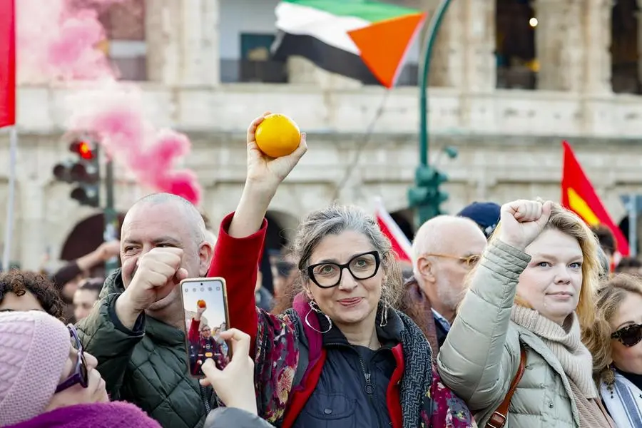 Francesca Albanese, relatrice speciale delle Nazioni Unite sulla situazione dei diritti umani nei territori palestinesi occupati dal 1967, alla manifestazione filopalestinese di sabato scorso a Roma , ANSA