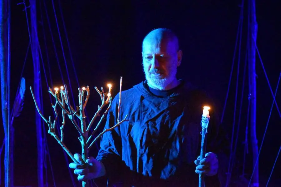 Fra' Marco Finco during a theatrical performance. He chose to wear the habit at the age of 25, but when he was young he wanted to be a farmer.