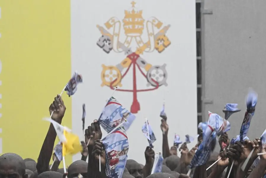 Prisoners of Bata Prison await arrive Pope Leo XIV, Bata, Equatorial Guinea, 22 April 2026. Pope Leo XIV is on postolic journey to Equatorial Guinea. ANSA/LUCA ZENNARO