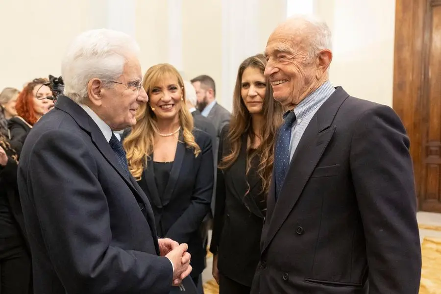 The President of the Republic Sergio Mattarella with Abdon Pamich, Italian Olympic champion, on the occasion of the celebration of the Day of Remembrance of the Foibe and the Julian-Dalmatian Exodus, Rome 10 February 2026. ANSa/ Francesco Ammendola - Office for Press and Communication of the Presidency of the Republic. +++PHOTO RELEASED BY THE PRESS OFFICE - USE ONLY TO ILLUSTRATE THE NEWS INDICATED IN THE TITLE TODAY - DO NOT ARCHIVE - DO NOT SELL - DO NOT USE FOR NON-JOURNALISTIC PURPOSES - NPK+++