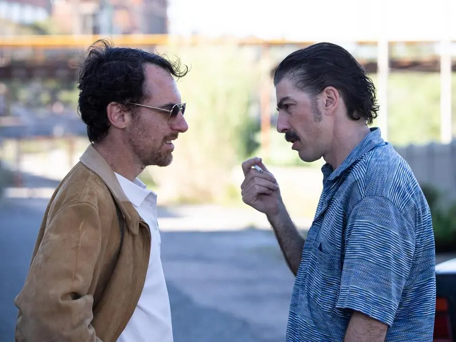 Una foto di scena di 'Palazzina Laf', di e con Michele Riondino, Roma.