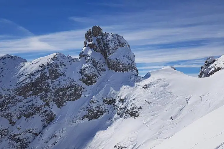 Una veduta della Marmolada, 6 aprile 2019. ANSA\\\\GIAMPAOLO RIZZONELLI , ANSA