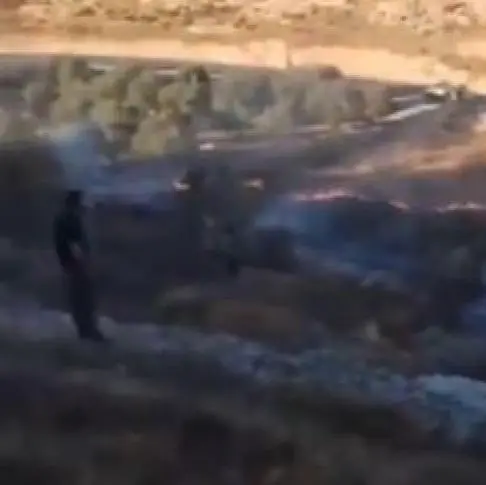 L'area di Sair, a nordest di Hebron in Cisgiordania, incendiata dai coloni israeliani