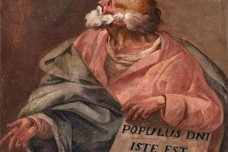 2J2HGD7 Prophet Ezekiel - fresco - Filippo Comerio - last years of 18th century - Arcene (Bg), Italy, church of St.Archangel Michael , ipa
