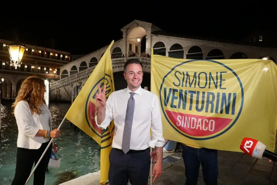 Simone Venturini (Centrodestra). Ha vinto al primo turno e viene eletto sindaco di Venezia. , ANSA