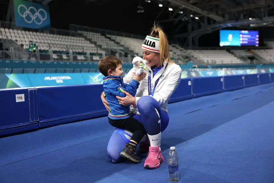 Milano Cortina 2026 Francesca Lollobrigida con il figlio Tommas, 2 anni e mezzo , REUTERS