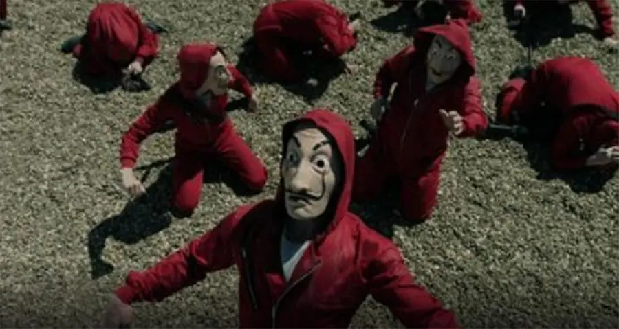 Una foto di scena della 'Casa di Carta', serie spagnola trasmessa da Netflix. ANSA/UFFICIO STAMPA +++ NO SALES, EDITORIAL USE ONLY ++