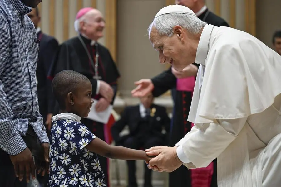Il Papa durante l\\'udienza al Circolo di San Pietro diu luned\\u00EC 12 ottobre , ANSA
