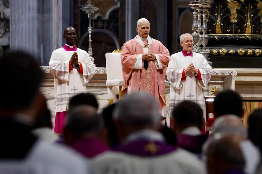 Pope Leo XIV celebrates Mass on the occasion of the Jubilee of Prisoners at St. Peter's Basilica, Vatican, 14 December 2025. ANSA/FABIO FRUSTACI