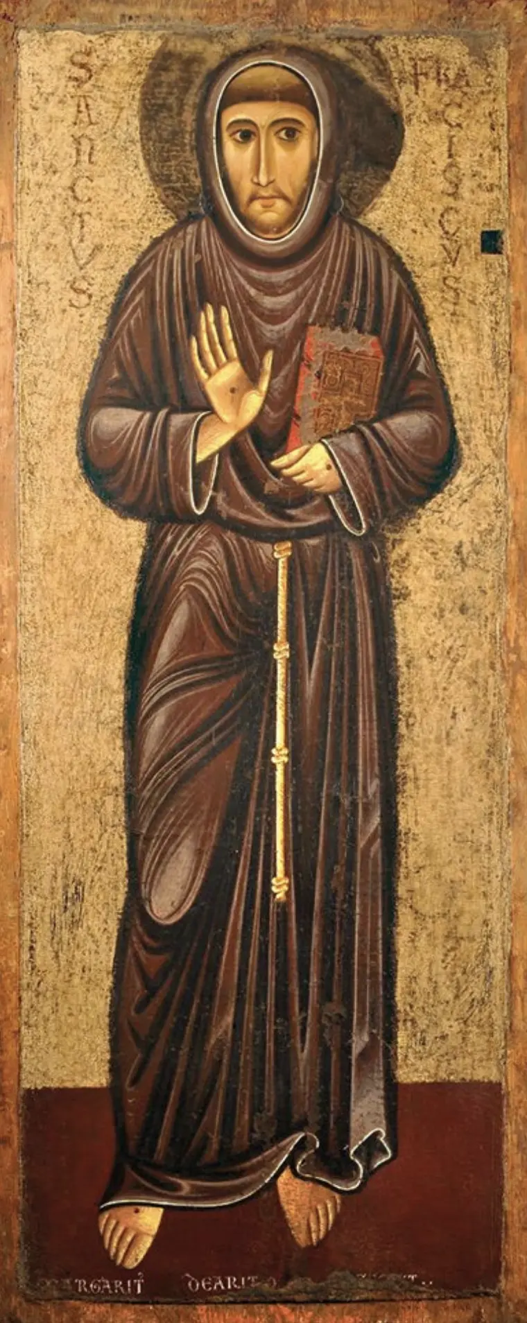 “Margarito d’Arezzo”, San Francesco, 1250, Tempera su tavola argento meccato, Museo Civico – Pinacoteca Crociani di Montepulciano