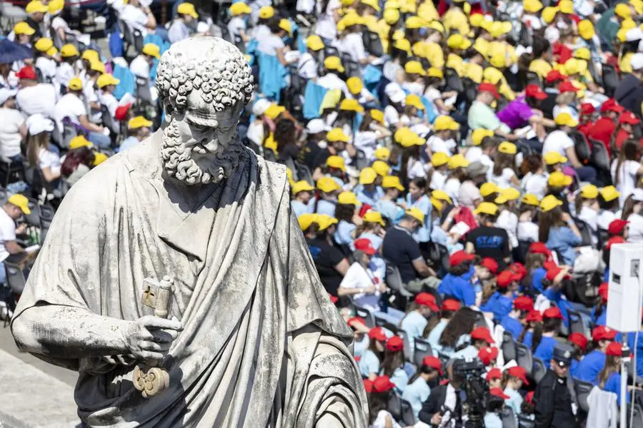 La Giornata Mondiale dei bambini a piazza San Pietro nel 2024 celebrata da papa Francesco , ANSA