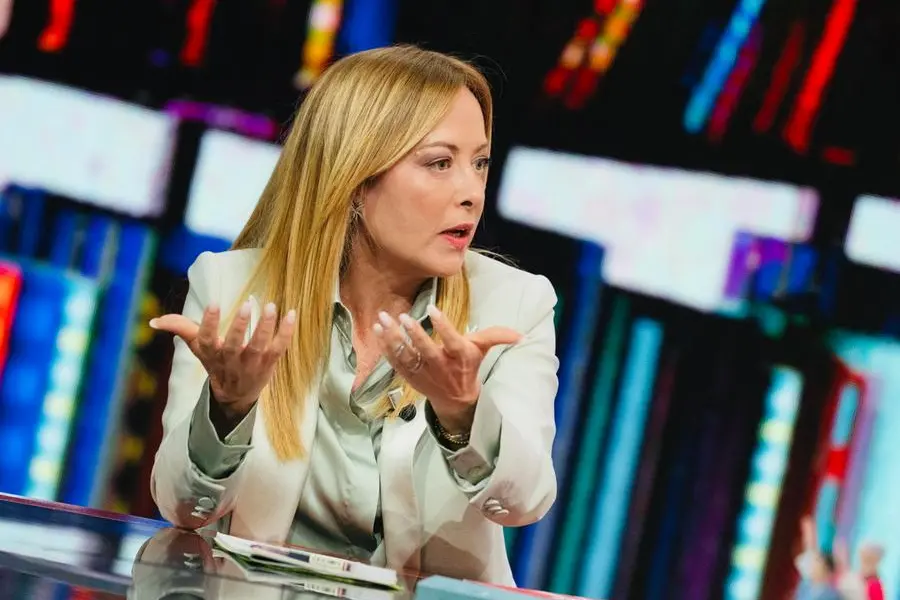 La Presidente del Consiglio Giorgia Meloni intervistata da Nicola Porro su Rete 4. , ANSA