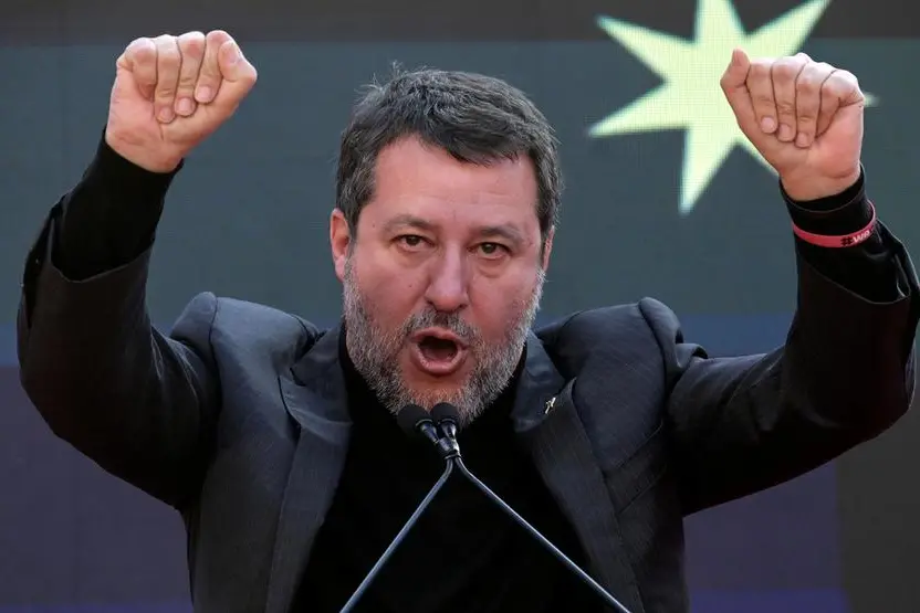 Matteo Salvini, ministro dei Trasporti e Vicepremier, durante la Festa di Atreju a Roma, 14 dicembre 2025. , ANSA