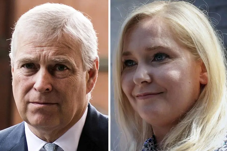 Sopra, l'ex principe Andrea e Virginia Giuffre