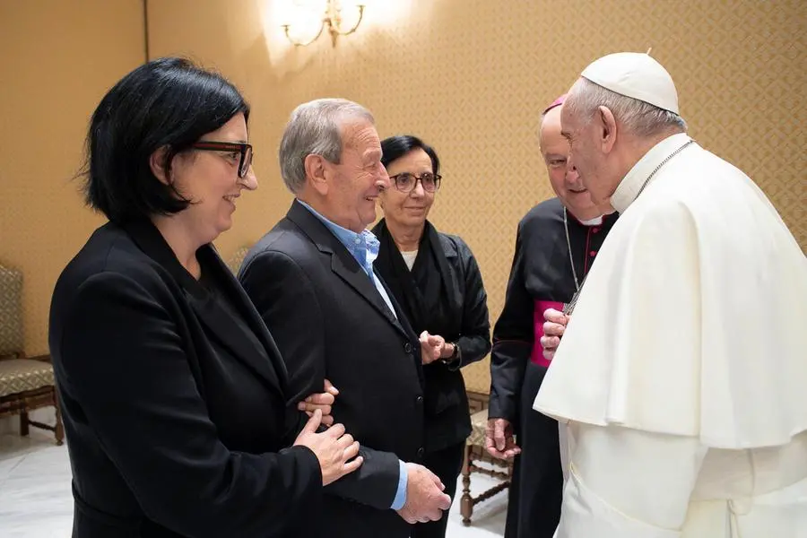 The family members of Don Roberto Malgesini received in audience by Pope Francis